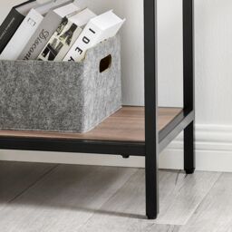 FurnitureboxUK Ashton Industrial Black Metal Box Shelf Unit With 5 Scratch Resistant Melamine Coated Shelves Supporting 10KG Each in Brown - thumbnail 8