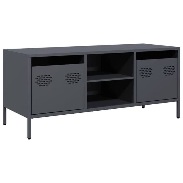 Berkfield Home TV Cabinet Anthracite 101.5x39x43.5 cm Cold-rolled Steel in Charcoal - image 1