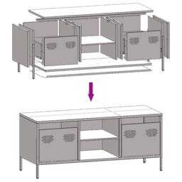 Berkfield Home TV Cabinet Anthracite 101.5x39x43.5 cm Cold-rolled Steel in Charcoal - thumbnail 9