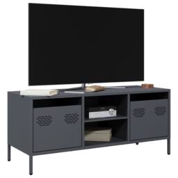 Berkfield Home TV Cabinet Anthracite 101.5x39x43.5 cm Cold-rolled Steel in Charcoal - thumbnail 2