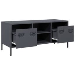 Berkfield Home TV Cabinet Anthracite 101.5x39x43.5 cm Cold-rolled Steel in Charcoal - thumbnail 5