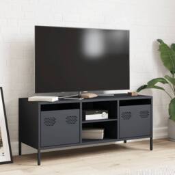 Berkfield Home TV Cabinet Anthracite 101.5x39x43.5 cm Cold-rolled Steel in Charcoal - thumbnail 3