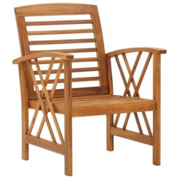 Berkfield Home 5 Piece Garden Lounge Set Solid Acacia Wood in Brown - thumbnail 5