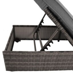 Charles Bentley Garden Waterproof Reclining Rattan Sun Lounger in Grey - thumbnail 6