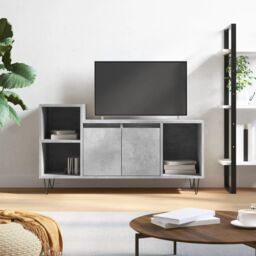 Berkfield Home TV Cabinet Concrete Grey 100x35x55 cm Engineered Wood - Size: 100 x 35 x 55 cm - thumbnail 1