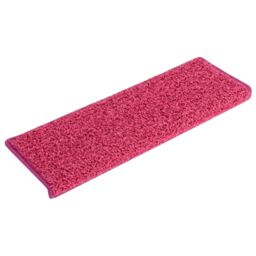 Berkfield Home Carpet Stair Treads 15 pcs 65x21x4 cm Pink - Size: Medium - thumbnail 2