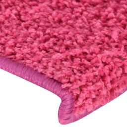 Berkfield Home Carpet Stair Treads 15 pcs 65x21x4 cm Pink - Size: Medium - thumbnail 5