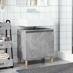 Berkfield Home Sink Cabinet Concrete Grey 58x33x60 cm Engineered Wood - Size: 58 x 33 x 60 cm - thumbnail 3