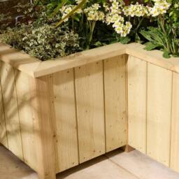 Rowlinsons Signature Heritage Corner Planter - Timber - L78.5 x W78.5 x H42 cm in Light Brown - thumbnail 3