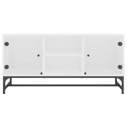 Berkfield Home TV Cabinet with Glass Doors White 102x37x50 cm - Size: 102 x 37 x 50 cm - thumbnail 5