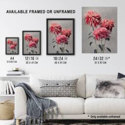 "Artery8 Pink Chrysanthemum Flowers Vintage Japan Wall Art Print Kazumasa - Size: W12"" x H16""" - thumbnail 3