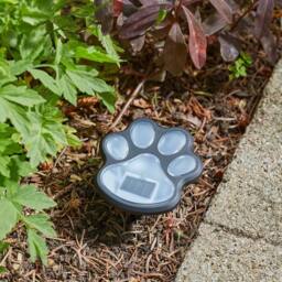 mysmartbuy Set of 4 Solar Powered Paw Print Design Garden Stake Lights in Black - thumbnail 3