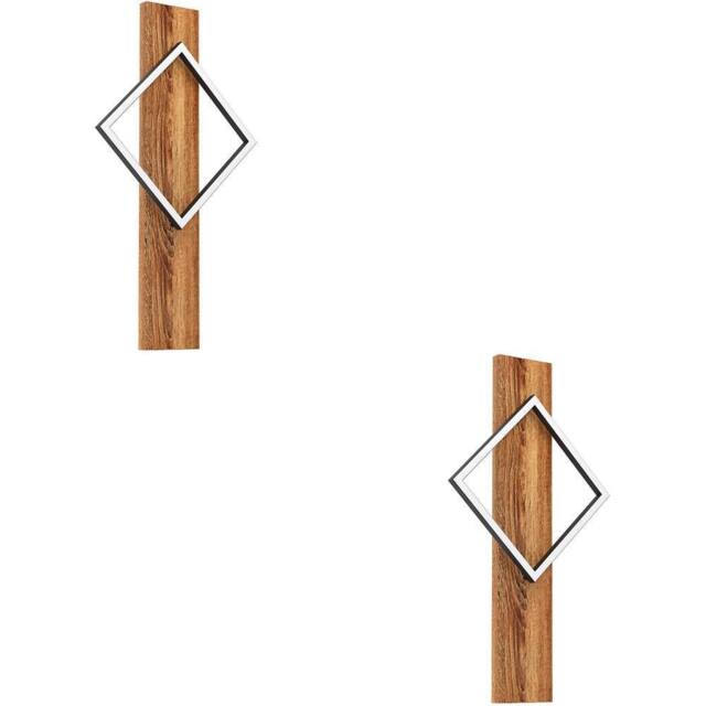Loops 2 PACK Stylish LED Wall Light in Black & Brown for Rustic Decor - image 1