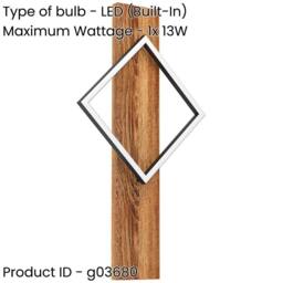 Loops 2 PACK Stylish LED Wall Light in Black & Brown for Rustic Decor - thumbnail 2