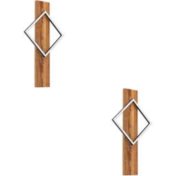 Loops 2 PACK Stylish LED Wall Light in Black & Brown for Rustic Decor - thumbnail 1