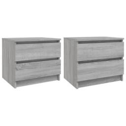 Berkfield Home Spacious Bed Cabinets 2 pcs Grey Sonoma 50x39x43.5 cm Engineered Wood - thumbnail 3