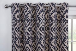 Sundour Marrakech Eyelet Curtains in Blue - Size: 168 cm width x 137 cm drop - thumbnail 2