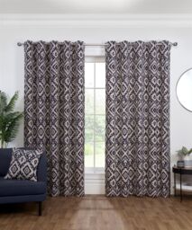 Sundour Marrakech Eyelet Curtains in Blue - Size: 168 cm width x 137 cm drop - thumbnail 1
