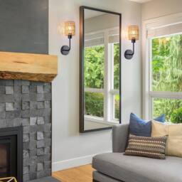 NIVOR Farmhouse Woven Rattan Dimmable Armed Sconce Wall LIght (Set of 2) E27 in Brown - thumbnail 6