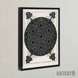 "Artery8 Knob with seven hexagonal stars Durer Framed Canvas Wall Art Print in White - Size: W12"" x H16""" - thumbnail 2