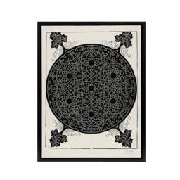 "Artery8 Knob with seven hexagonal stars Durer Framed Canvas Wall Art Print in White - Size: W12"" x H16""" - thumbnail 1