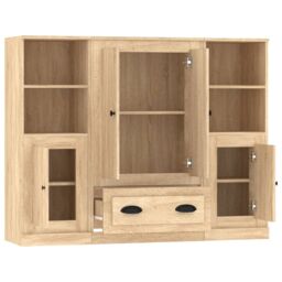 Berkfield Home Highboards 3 pcs Sonoma Oak Engineered Wood in Brown - thumbnail 6