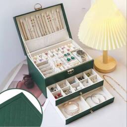 Hinsinc 3-Layer Jewellery Box - Necklace Organizer & Drawers in Black - thumbnail 4