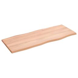 Berkfield Home Table Top Light Brown 100x40x2 cm Treated Solid Wood Oak Live Edge - Size: 100 x 40 x 2 cm - thumbnail 2