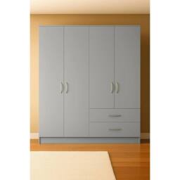 KDMD Venice Grey 4 Door Wardrobe with 2 Drawers - thumbnail 2