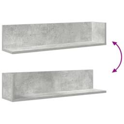 Berkfield Home Decorative Wall Shelves 2 pcs Concrete Grey 75x16.5x16.5 cm Engin - thumbnail 8