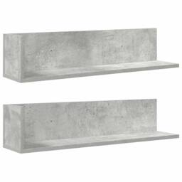 Berkfield Home Decorative Wall Shelves 2 pcs Concrete Grey 75x16.5x16.5 cm Engin - thumbnail 3
