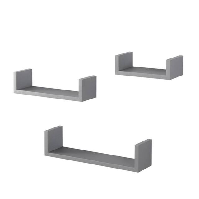 SPOT ON DEALZ U Shape Set of 3 Wall Floating Shelf in Grey - Size: 1 Pack - image 1