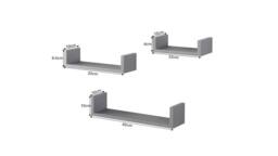 SPOT ON DEALZ U Shape Set of 3 Wall Floating Shelf in Grey - Size: 1 Pack - thumbnail 5