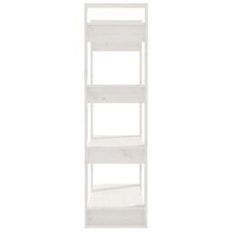 Berkfield Home Book Cabinet/Room Divider White 80x35x125 cm Solid Wood Pine - Size: 80 x 35 x 125 cm - thumbnail 6