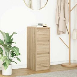 Berkfield Home Sideboard Sonoma Oak 29.5x34x76 cm Engineered Wood in Brown - thumbnail 1