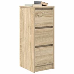 Berkfield Home Sideboard Sonoma Oak 29.5x34x76 cm Engineered Wood in Brown - thumbnail 4