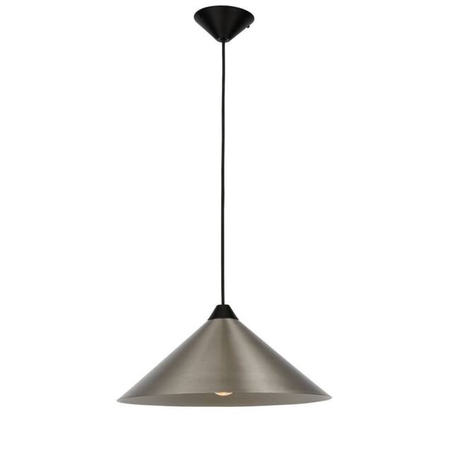 First Choice Lighting Fontana - Brushed Chrome with Black 40cm Diameter Ceiling Pendant in Silver - image 1