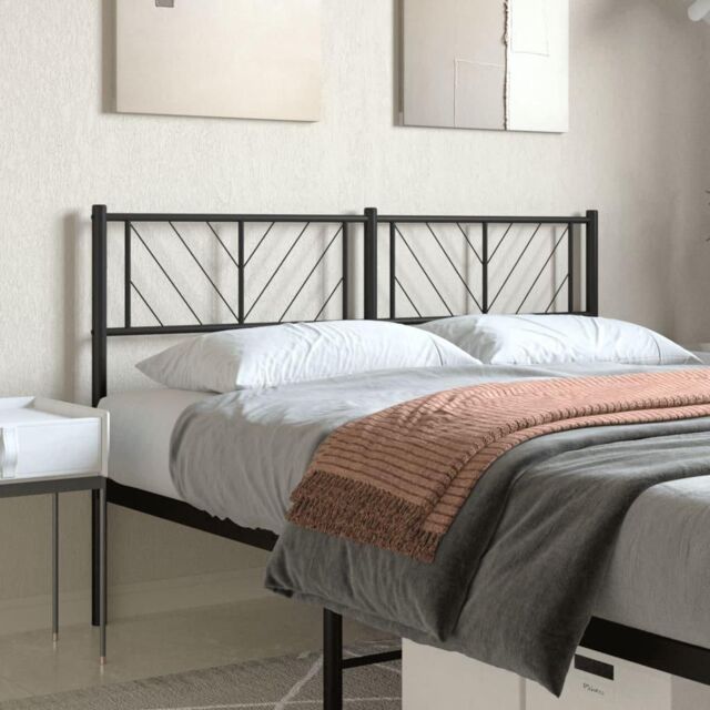 Metal Headboard Black 120 cm