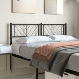 Metal Headboard Black 120 cm - thumbnail 1