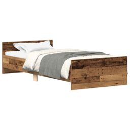 Berkfield Home Bed Frame without Mattress Old Wood 90x200 cm Engineered Wood in Brown - thumbnail 2