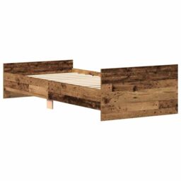 Berkfield Home Bed Frame without Mattress Old Wood 90x200 cm Engineered Wood in Brown - thumbnail 7