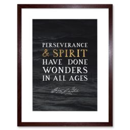 "Artery8 Wall Art Print Slate Quote George Washington Perseverance & Spirit Artwork Framed 9X7 Inch in Brown - Size: W7"" x H9""" - thumbnail 1