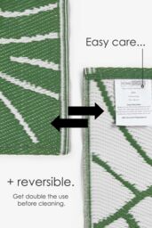 Homescapes Luxury Outdoor Rug Waterproof Reversible for Garden, Green Ada Floral - Size: 180 cm x 270 cm - thumbnail 6