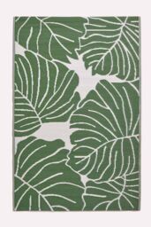 Homescapes Luxury Outdoor Rug Waterproof Reversible for Garden, Green Ada Floral - Size: 180 cm x 270 cm
