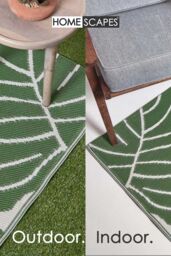 Homescapes Luxury Outdoor Rug Waterproof Reversible for Garden, Green Ada Floral - Size: 180 cm x 270 cm - thumbnail 5
