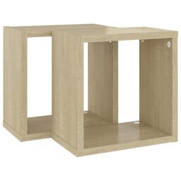 Berkfield Home Wall Cube Shelves 2 pcs Sonoma Oak 26x15x26 cm in Brown - Size: 26 x 15 x 26 cm - thumbnail 5