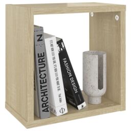 Berkfield Home Wall Cube Shelves 2 pcs Sonoma Oak 26x15x26 cm in Brown - Size: 26 x 15 x 26 cm - thumbnail 4