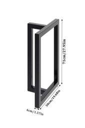 Living and Home 2Pcs Black T-shaped Anti-Slip Metal Table Legs Furniture Replacement Legs for DiningTable, Desks and Workbenches, 50cm W x 71cm H - thumbnail 6