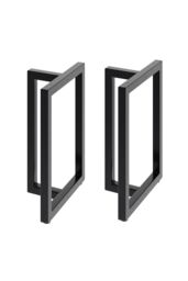 Living and Home 2Pcs Black T-shaped Anti-Slip Metal Table Legs Furniture Replacement Legs for DiningTable, Desks and Workbenches, 50cm W x 71cm H - thumbnail 3