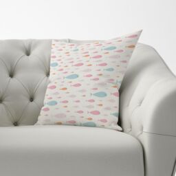 Warren Reed - Designer Hand Drawn Swimming Fish Cushions in Pink - Size: 45 cm x 45 cm - thumbnail 3